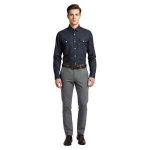 Paper Denim & Cloth Men's Polka Dot Stretch Fabric Slim Casual Shirt Size Medium